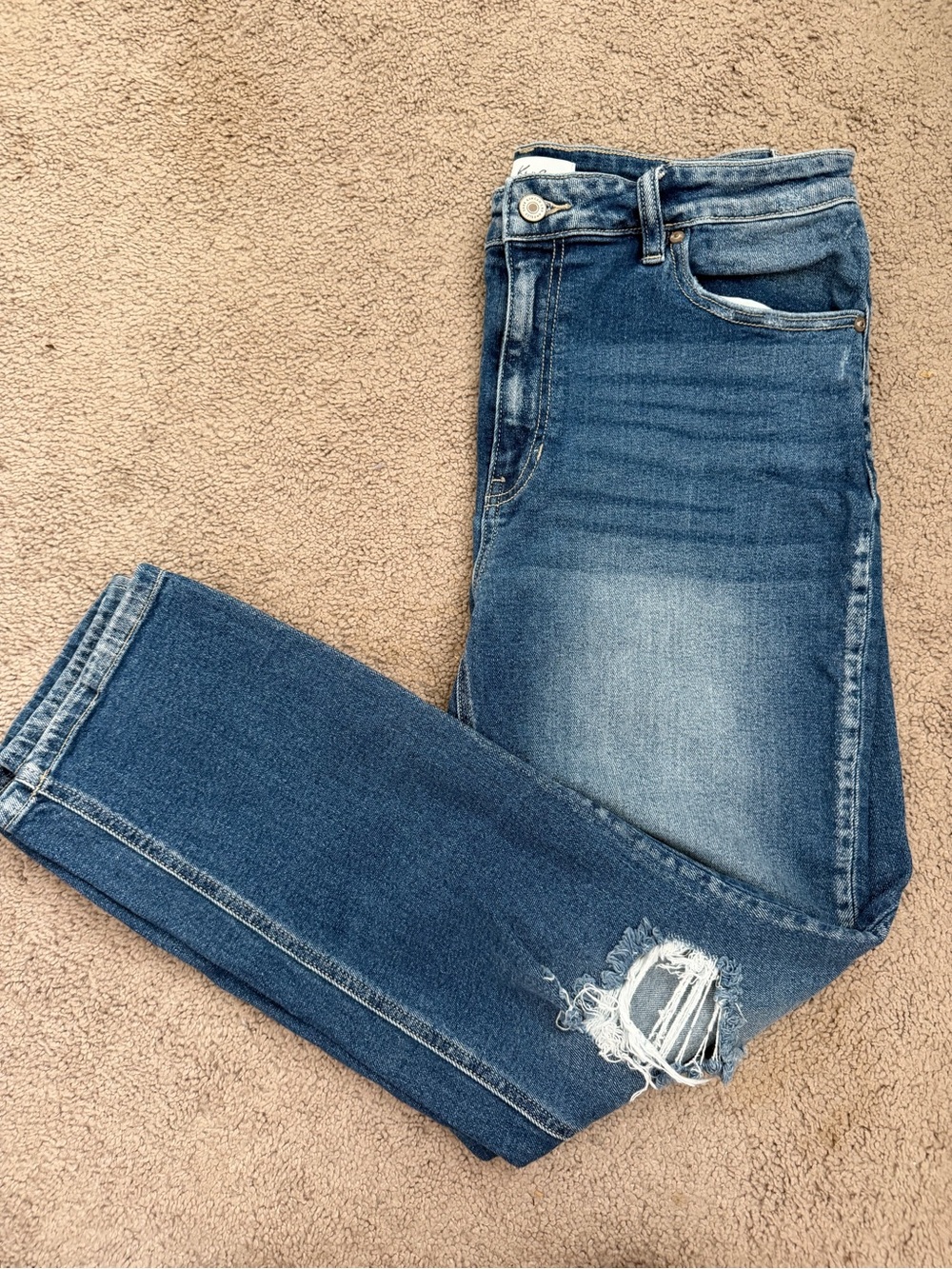 KanCan Blue Distressed Ankle Jeans